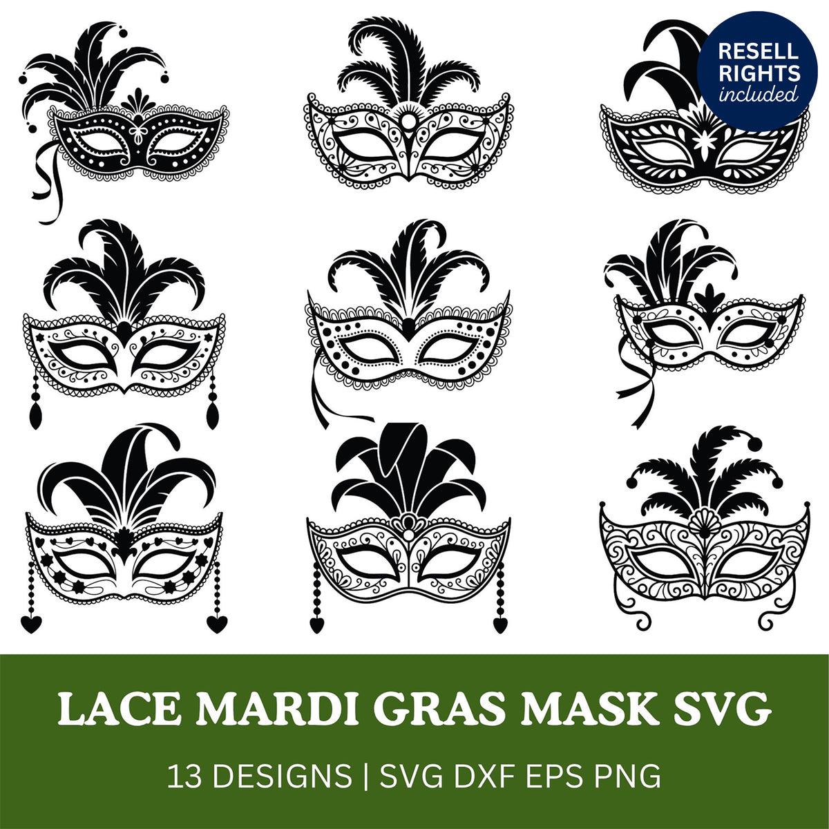 Lace Mardi Gras Mask SVG Bundle
