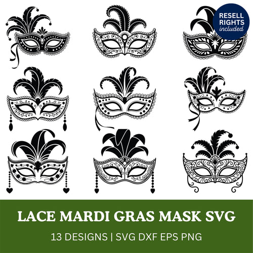 Lace Mardi Gras Mask SVG Bundle