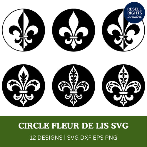 Circle Fleur de lis SVG Bundle