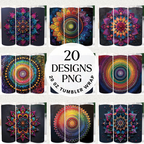 Mandala 20 0z Tumbler Bundle