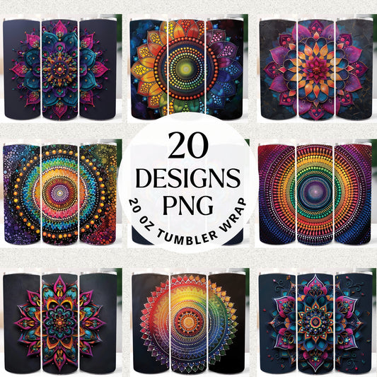 Mandala 20 0z Tumbler Bundle