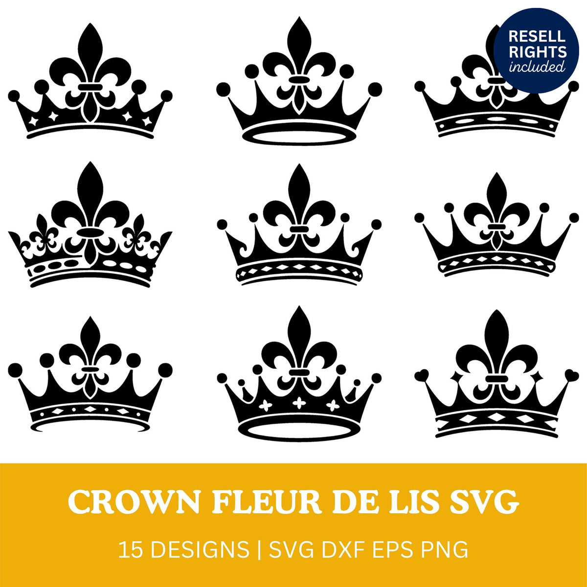 Crown Fleur de lis SVG Bundle