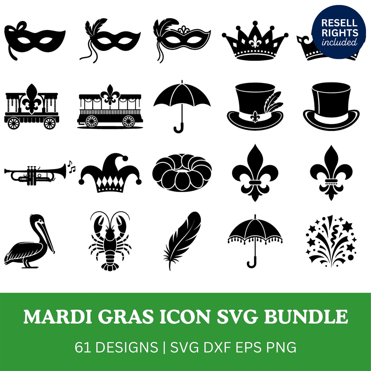 Mardi Gras Icon SVG Bundle