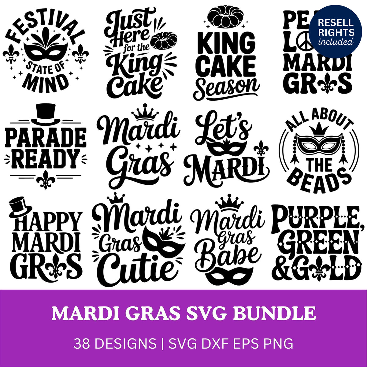 Mardi Gras Quotes SVG Bundle