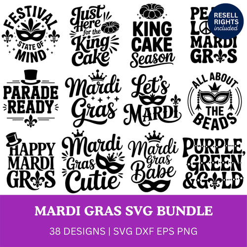 Mardi Gras Quotes SVG Bundle