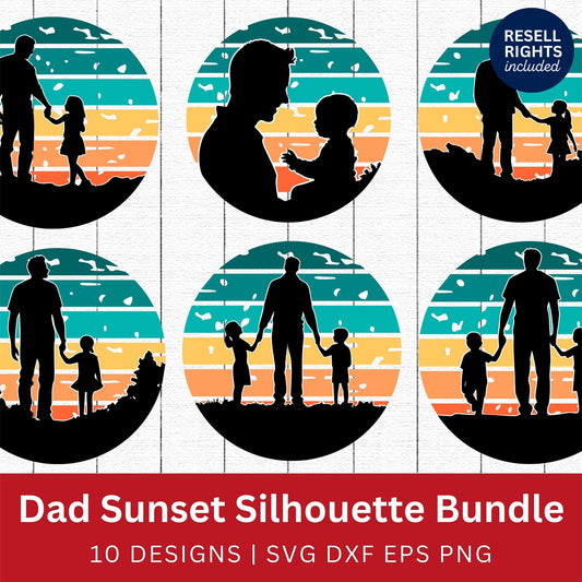 Dad Silhouette SVG Bundle | Resell Rights Included