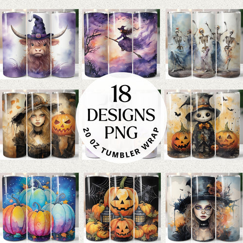 Watercolor Halloween Tumbler Wrap