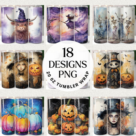 Watercolor Halloween Tumbler Wrap
