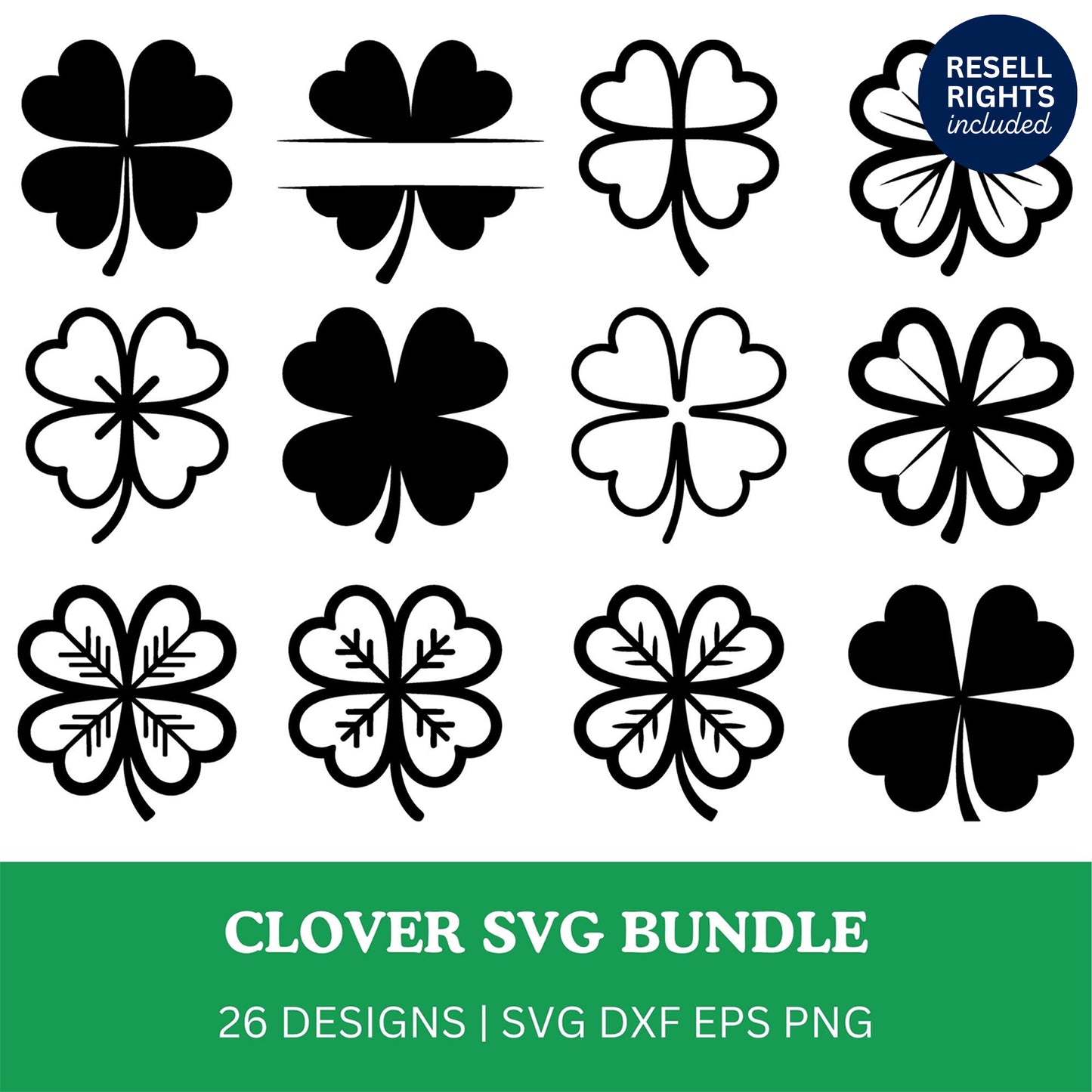 Clover SVG Bundle | Resell Rights Included