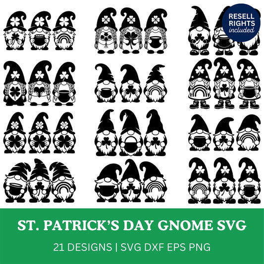 St Patricks Day Gnomes SVG Bundle | Resell Rights Included