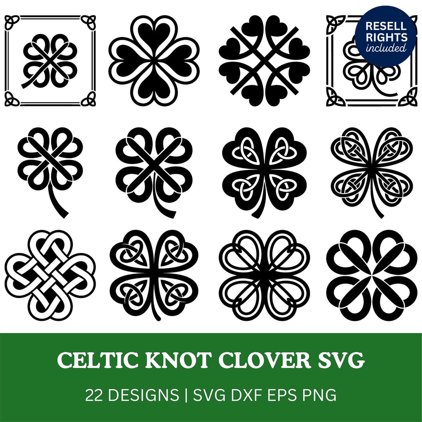 Celtic Knot Clover SVG Bundle | Resell Rights Included