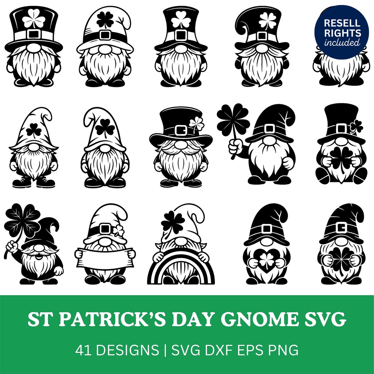 St Patricks Day Gnome SVG Bundle | Resell Rights Included