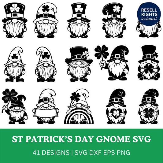 St Patricks Day Gnome SVG Bundle | Resell Rights Included