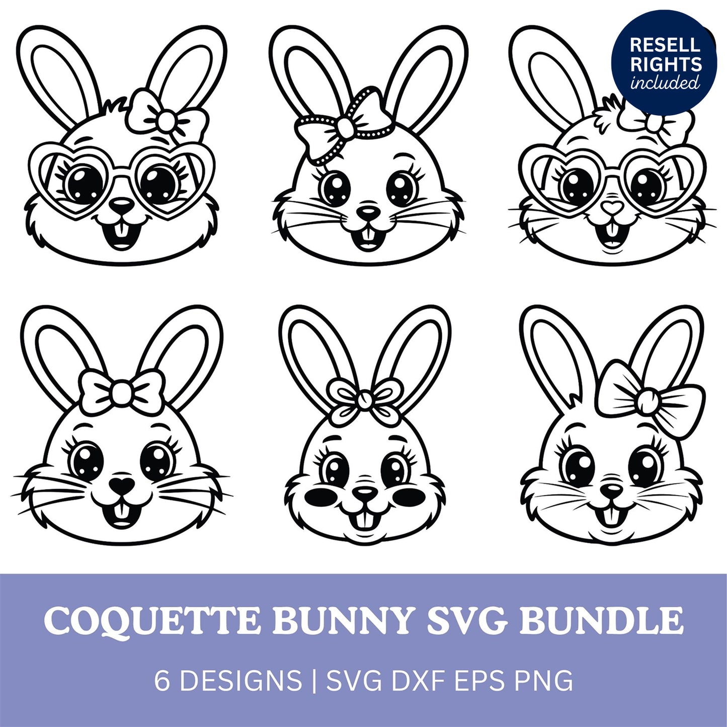 Coquette Bunny SVG Bundle | Resell Rights Included