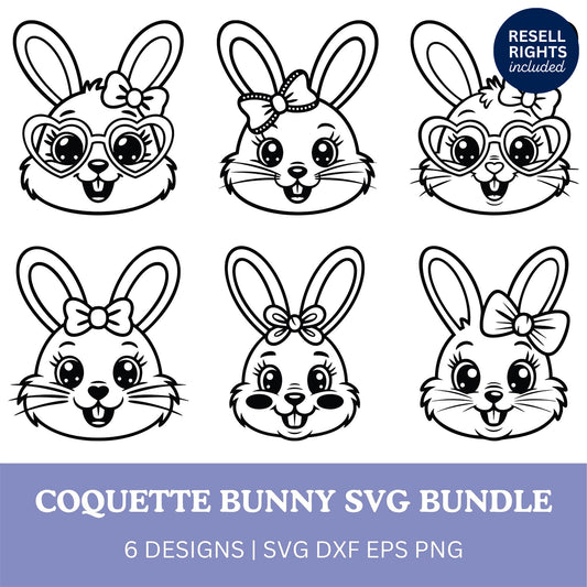 Coquette Bunny SVG Bundle | Resell Rights Included