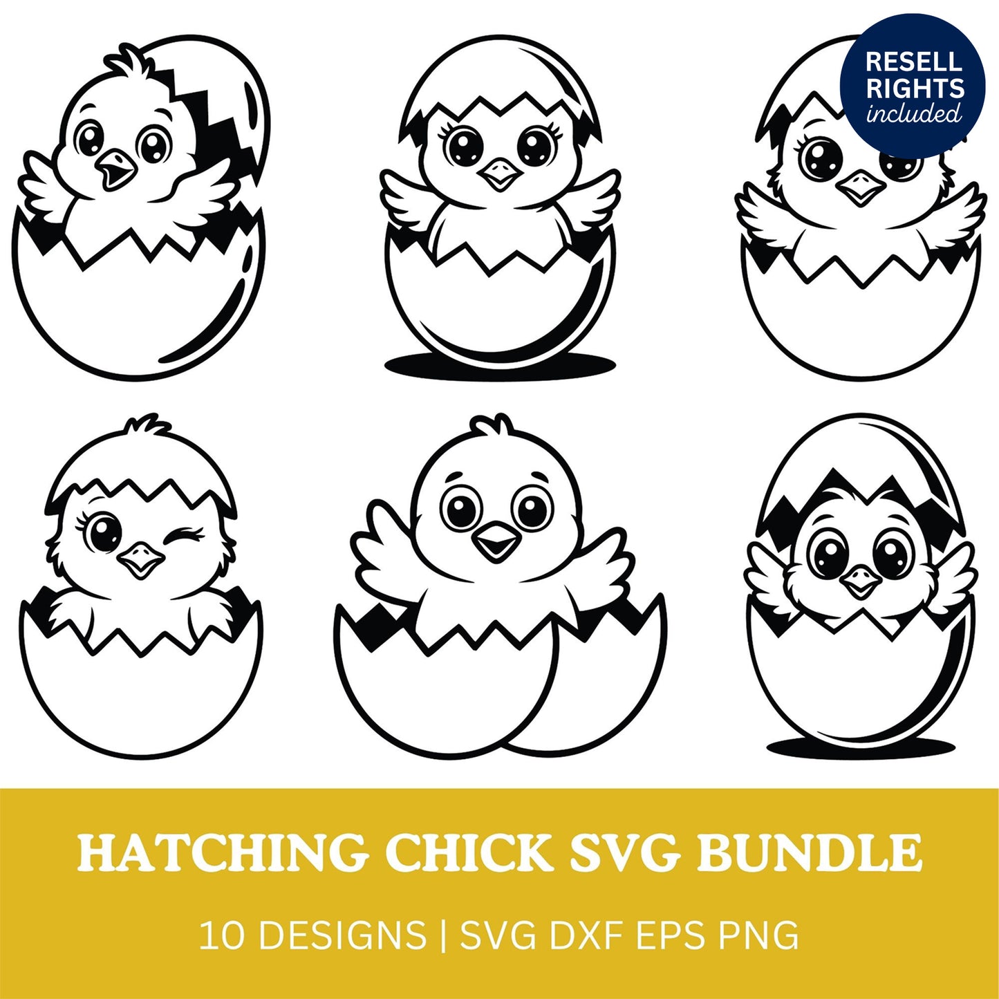 Hatching Chick SVG Bundle | Resell Rights Included