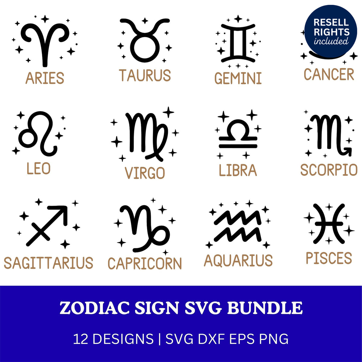 Zodiac Sign SVG Bundle
