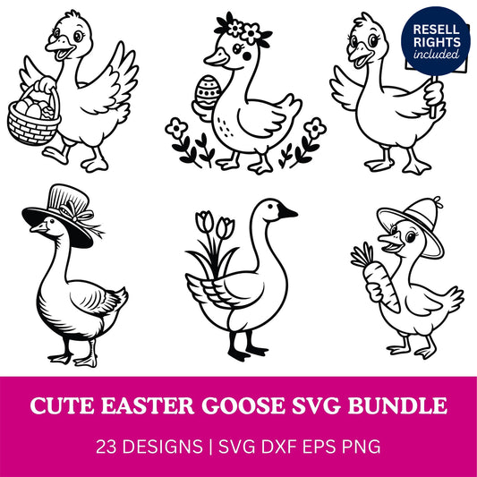 Cute Easter Goose SVG Bundle | Resell Rights Included