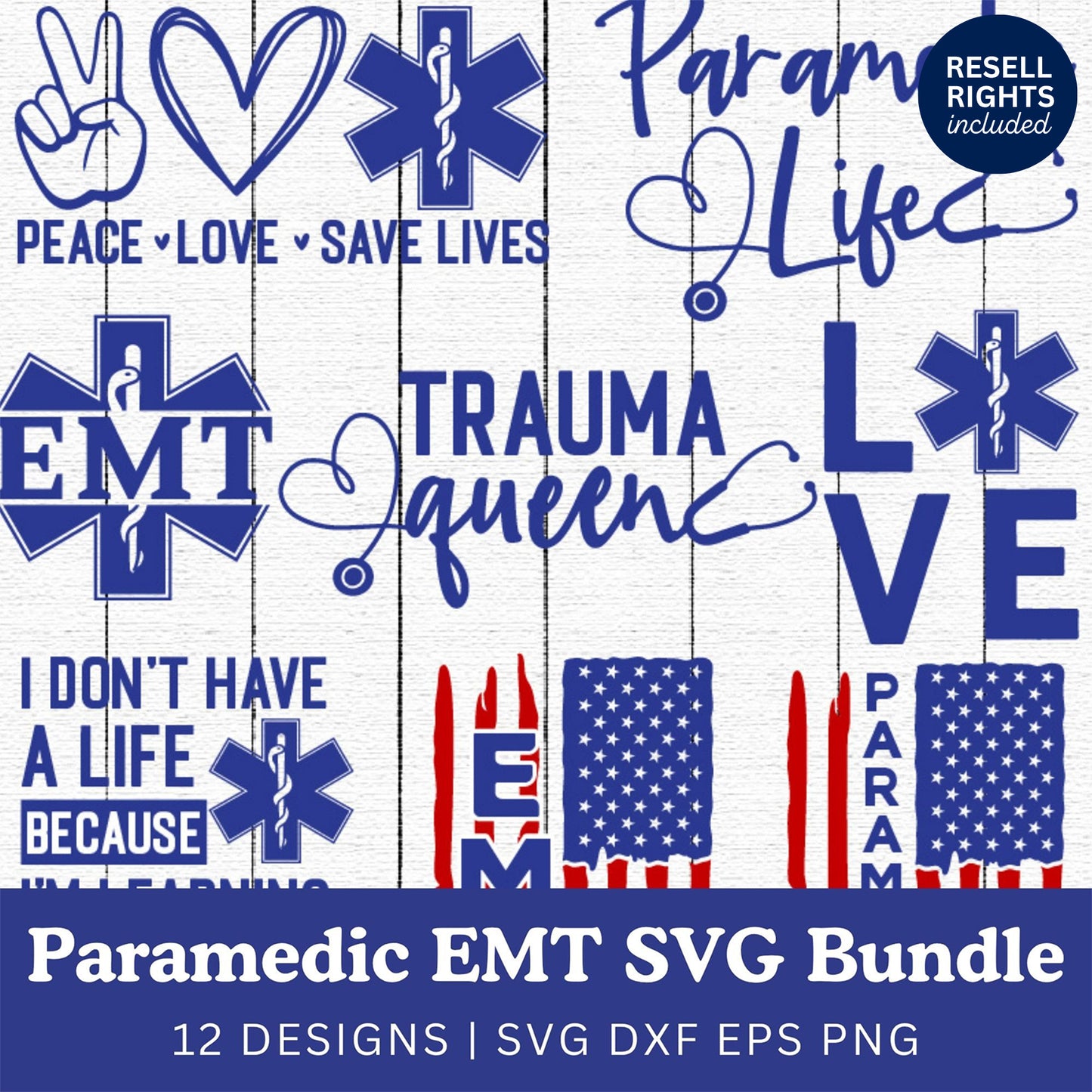 Paramedic EMS EMT SVG Bundle | Resell Rights Included
