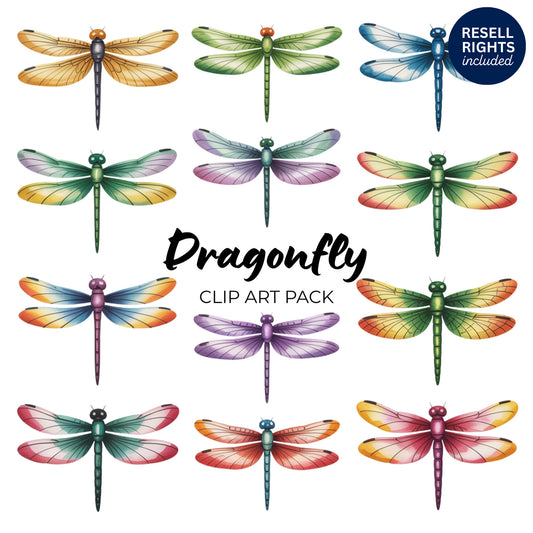 Dragonfly Clipart Pack | Resell Rights Included