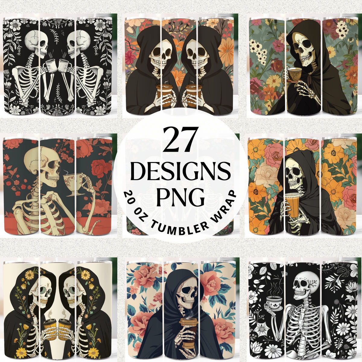 Skeleton Coffee 20 oz Tumbler Bundle