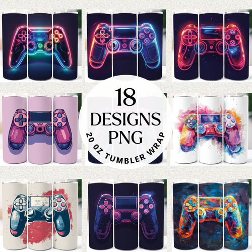 Gaming Controller 20 oz Tumbler Bundle