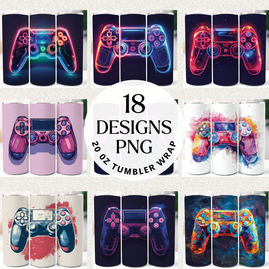 Gaming Controller 20 oz Tumbler Bundle