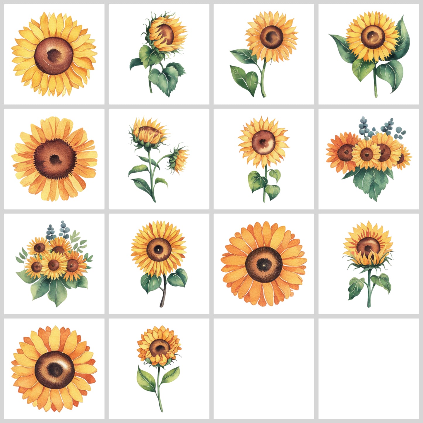Sunflower Clipart Pack | Resell Rights Included