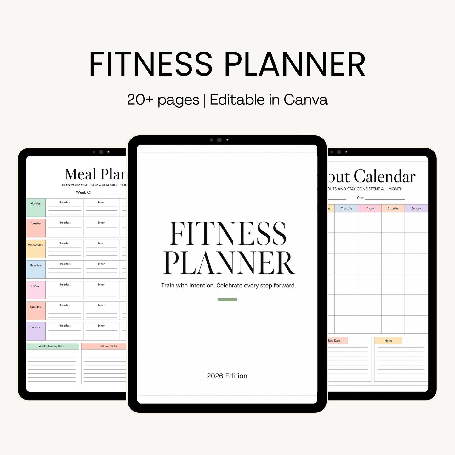 Colorful Fitness Planner