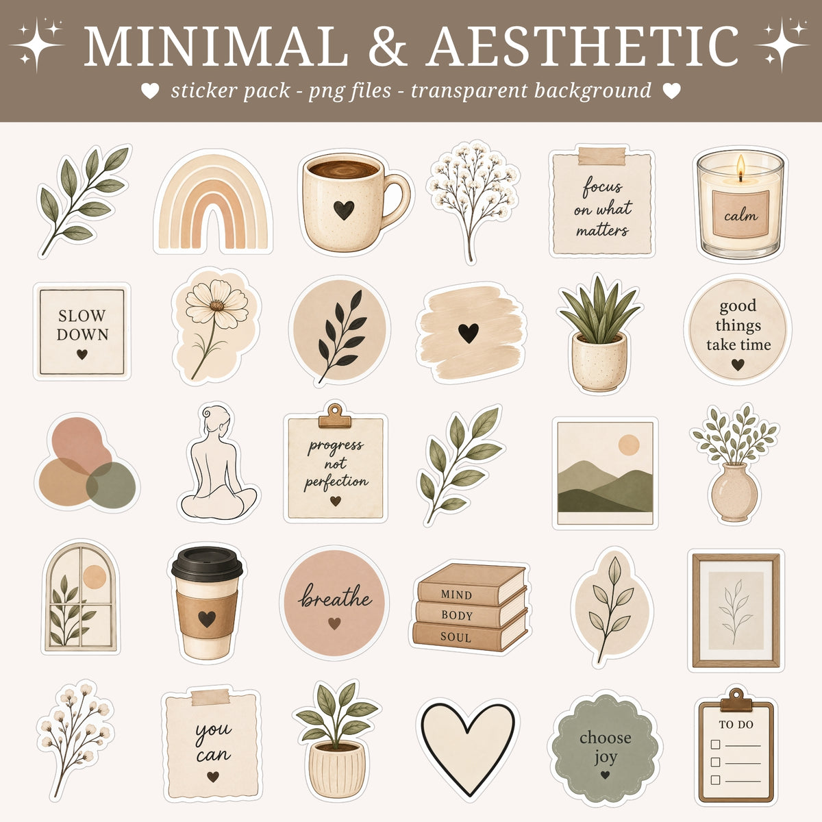 Minimal and Aesthetic Stickers