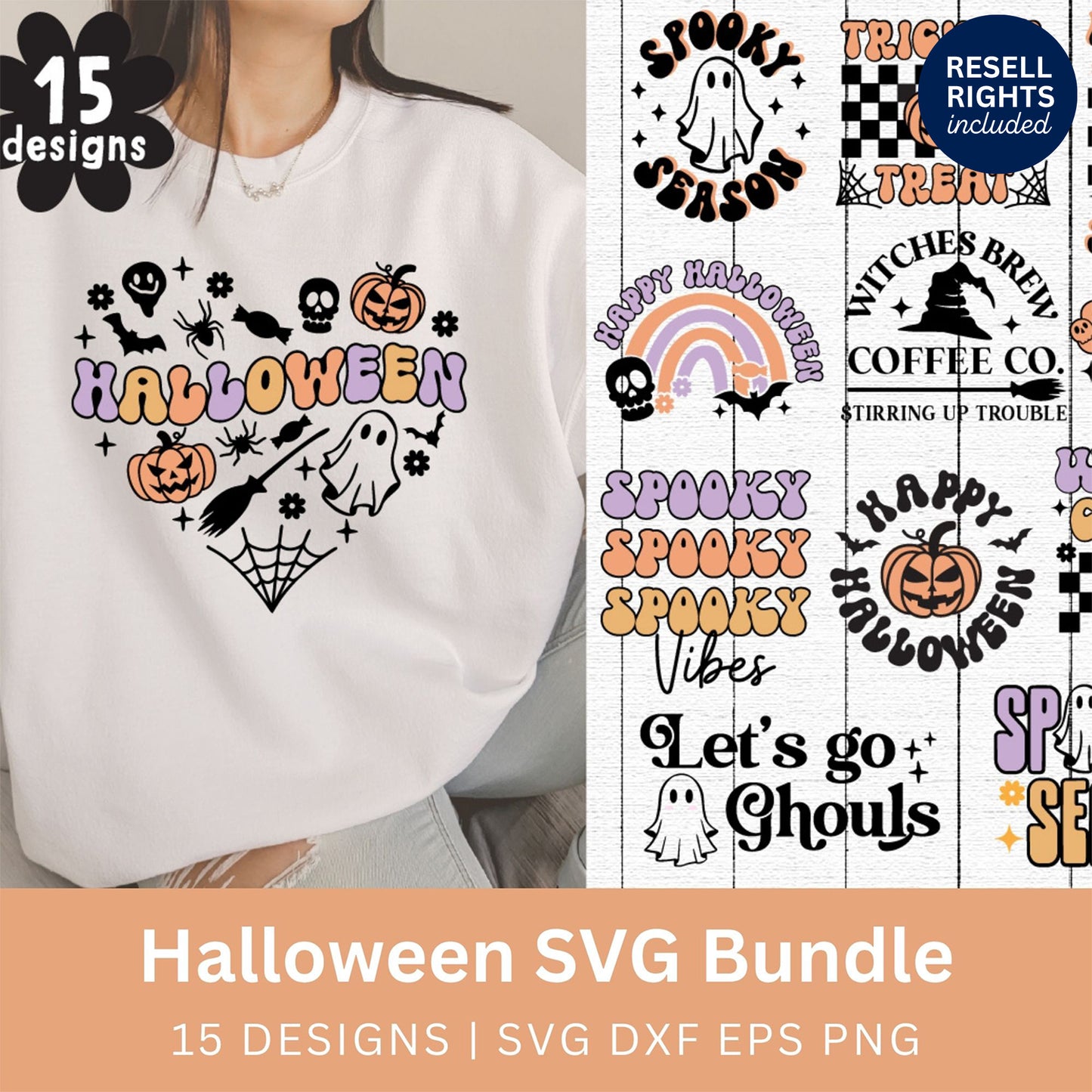 Retro Halloween SVG Bundle | Resell Rights Included