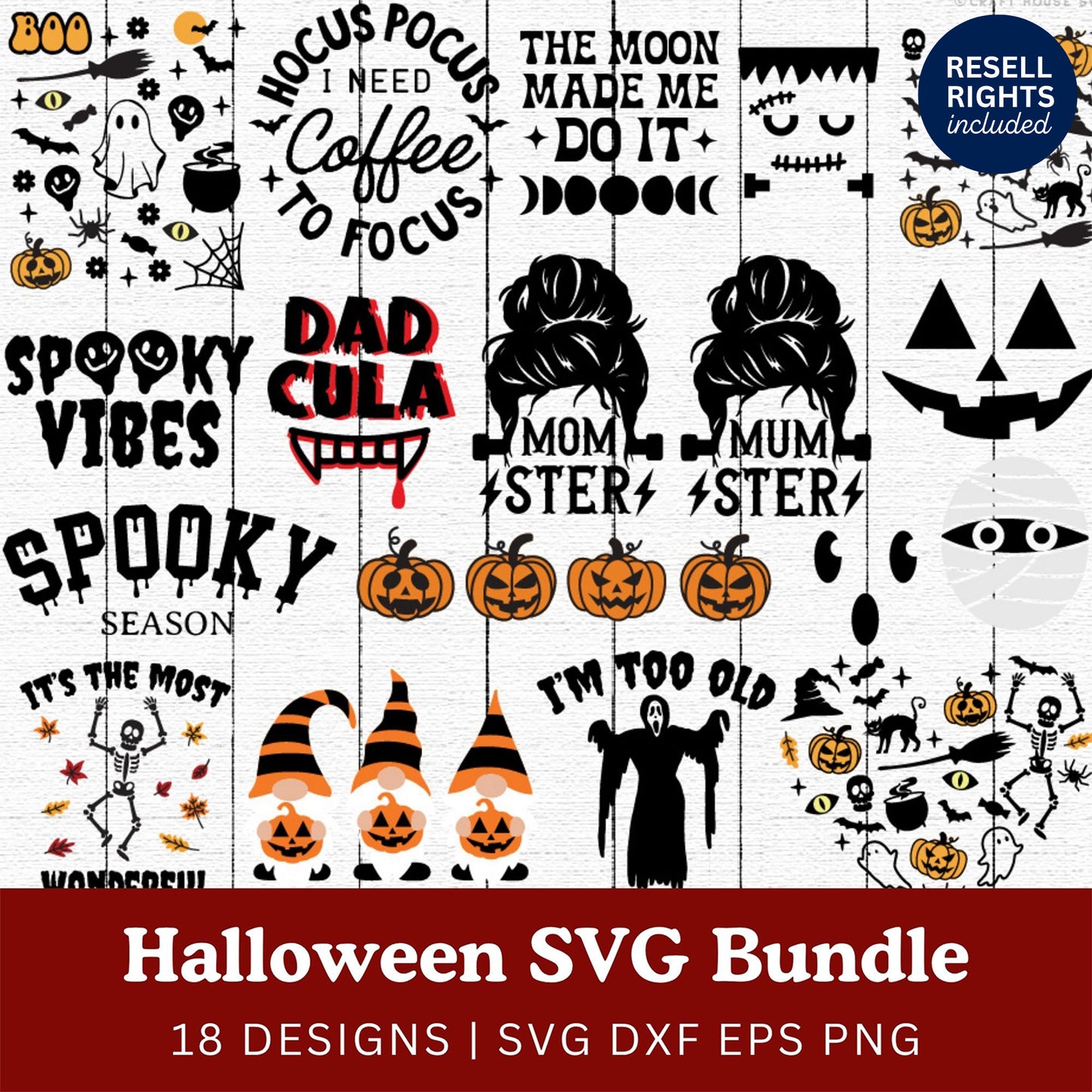 Halloween Shirt SVG Bundle | Resell Rights Included