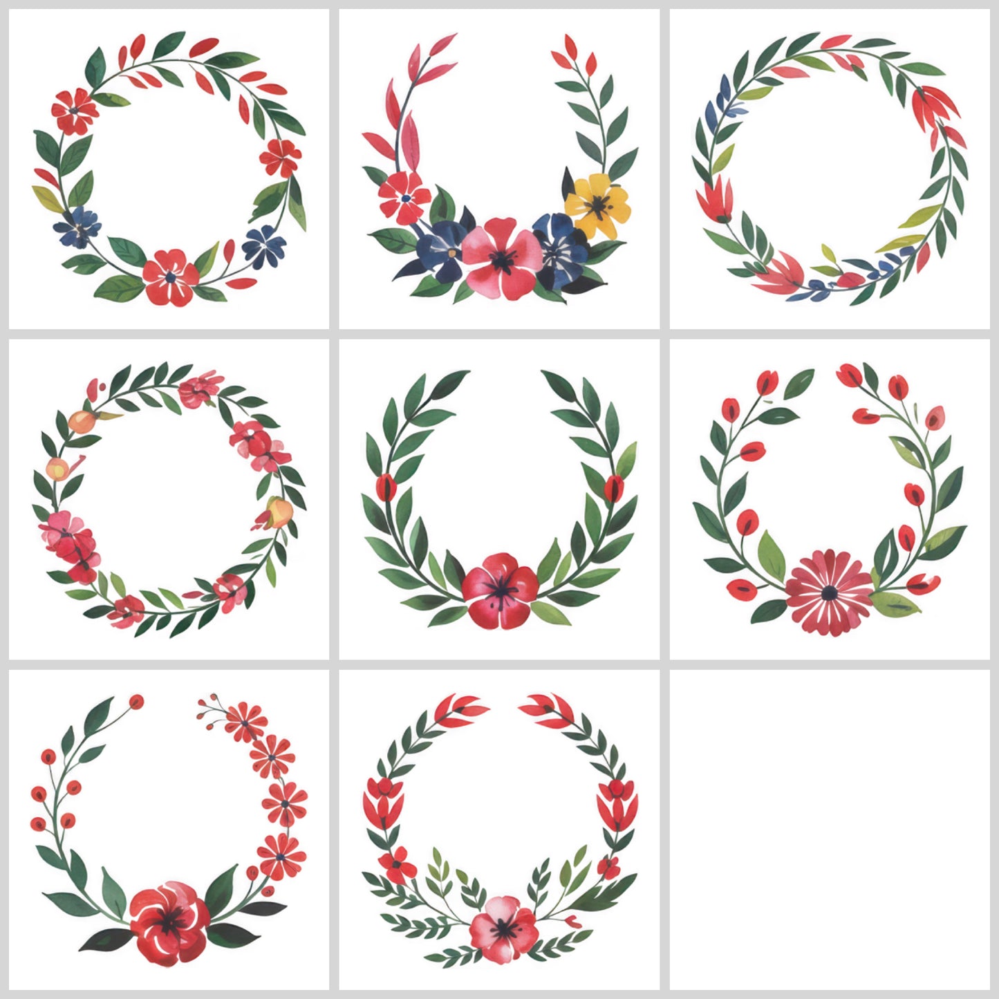 Floral Wreath Clipart Pack | Resell Rights Included