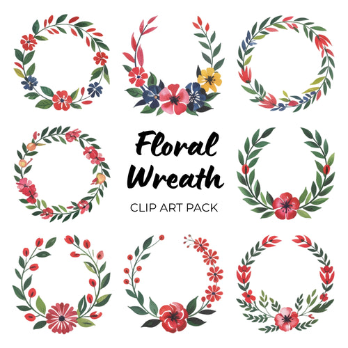 Floral Wreath Clipart Pack