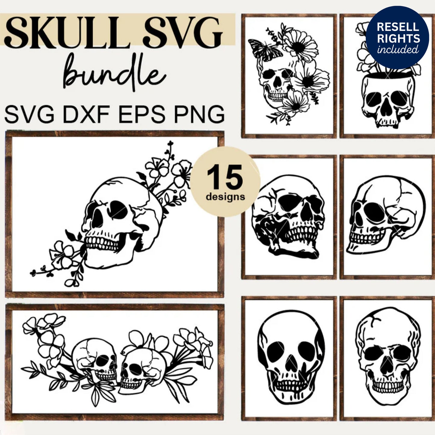 Skull Halloween SVG Bundle | Resell Rights Included