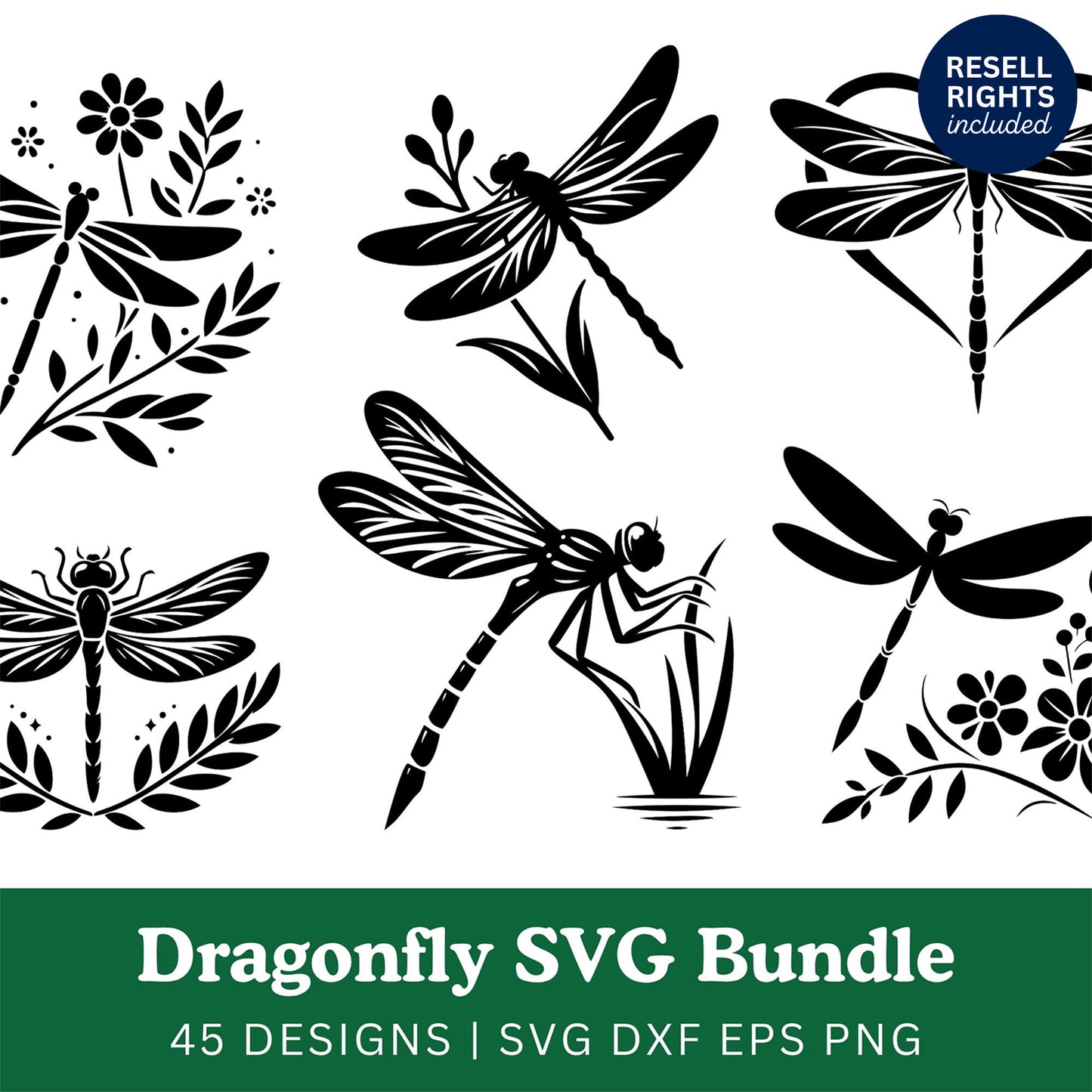Dragonfly SVG Bundle | Resell Rights Included
