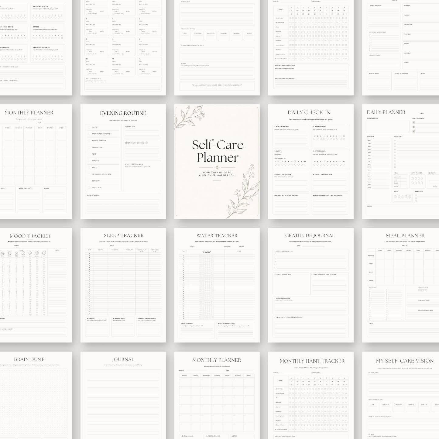 Minimalist Luxury Self-Care Planner