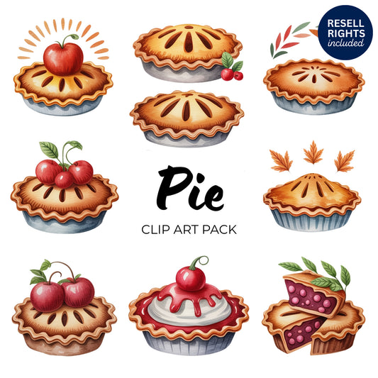 Pie Clipart Pack | Resell Rights Included