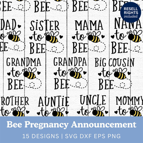 Bee Pregnancy Announcement SVG Bundle
