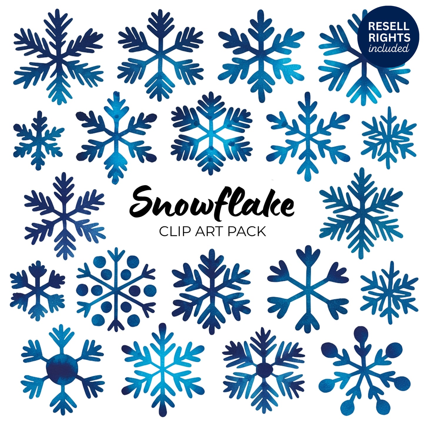 Snowflake Clipart Pack | Resell Rights Included