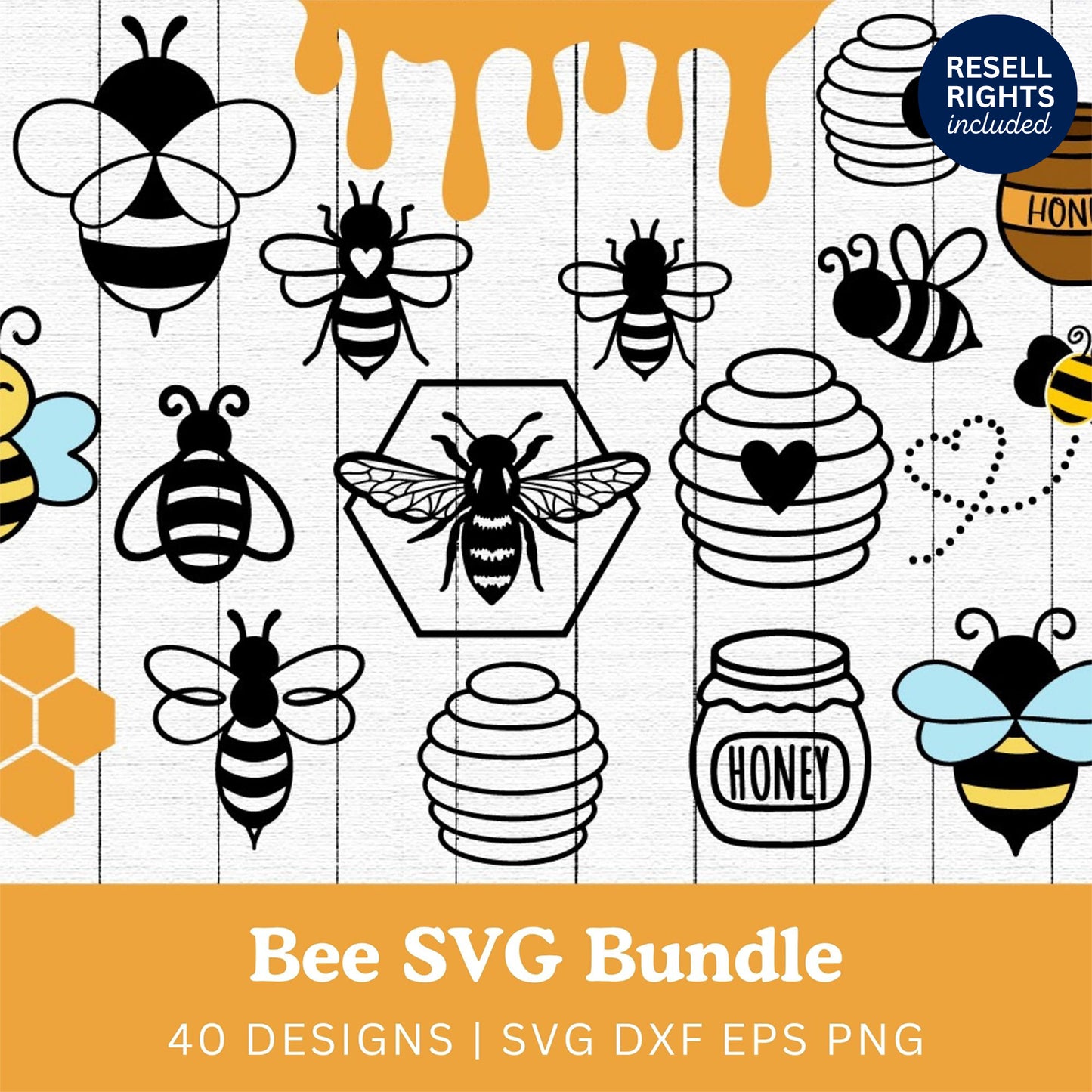 Bee SVG Bundle | Resell Rights Included