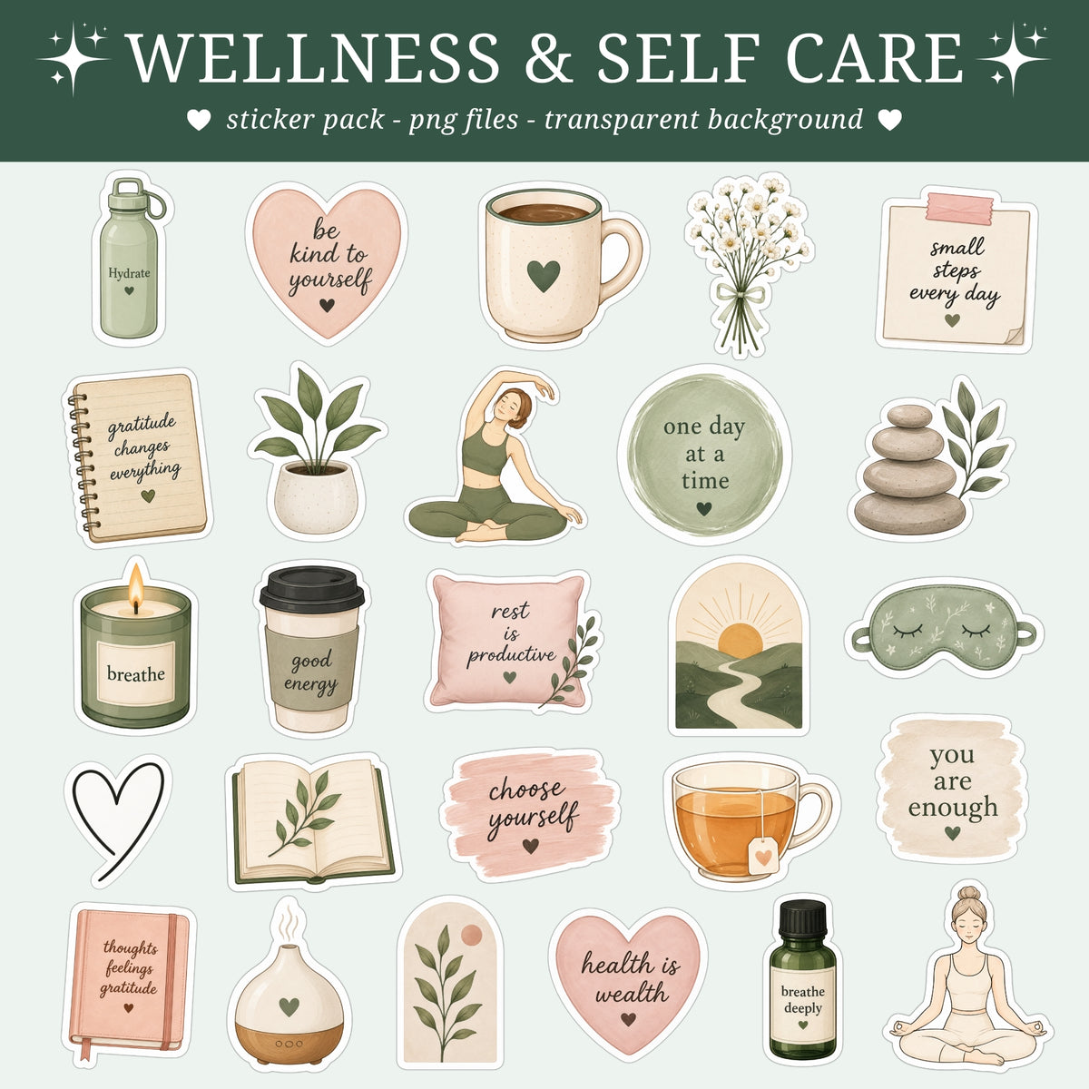 Wellness and Self Care Stickers