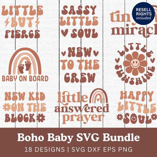 Boho Baby SVG Bundle | Resell Rights Included