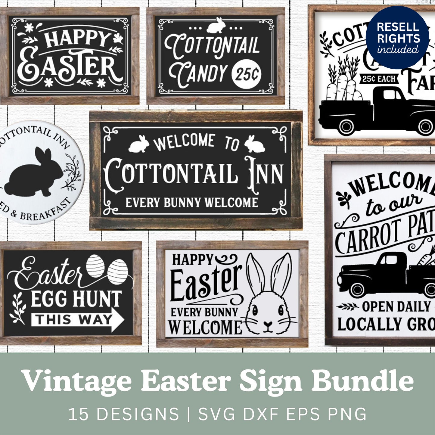 Easter Sign SVG Bundle | Resell Rights Included