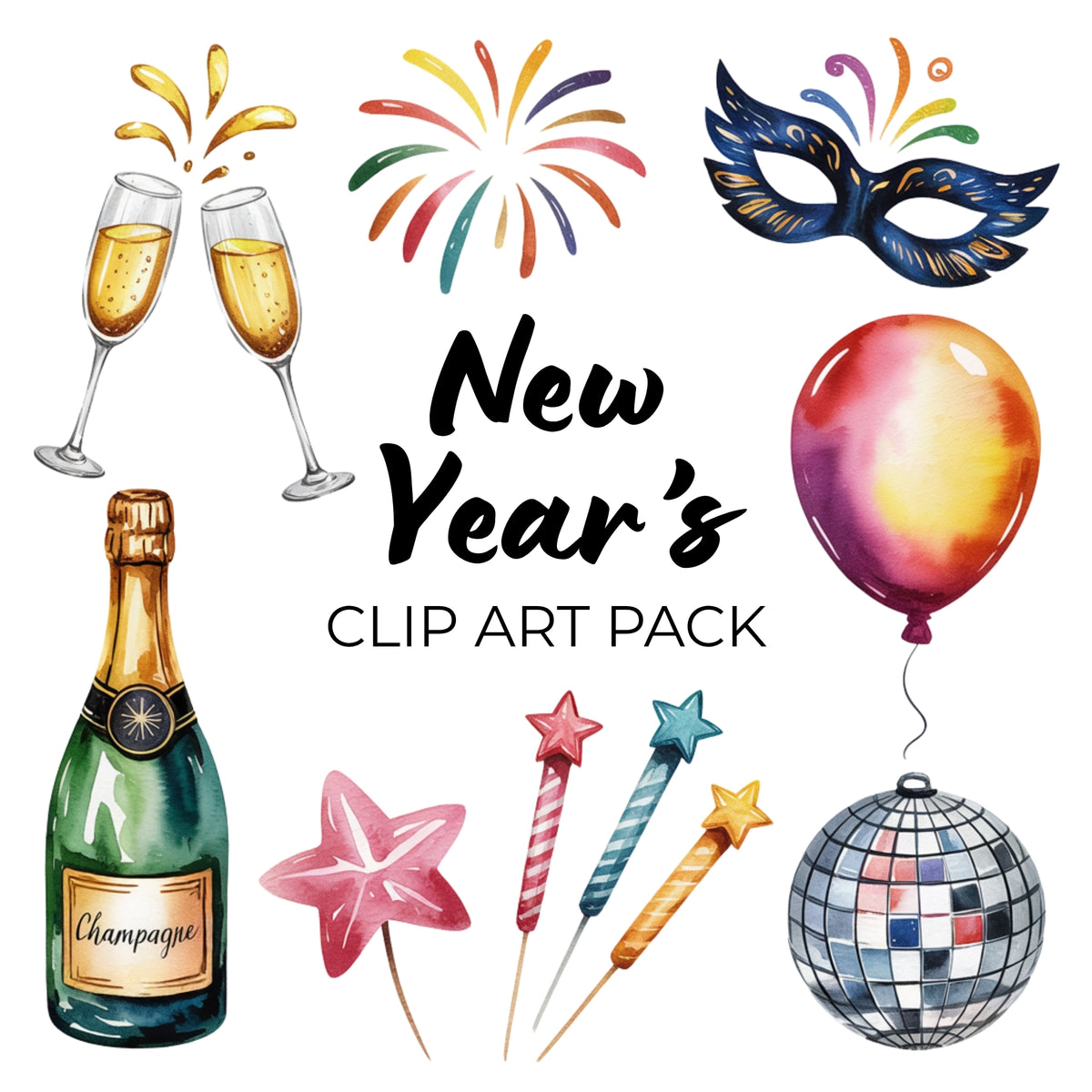 New Years Clipart Pack