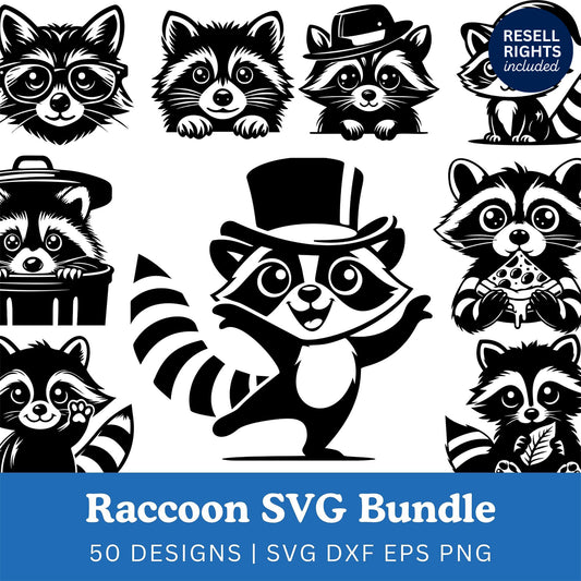 Raccoon SVG Bundle | Resell Rights Included