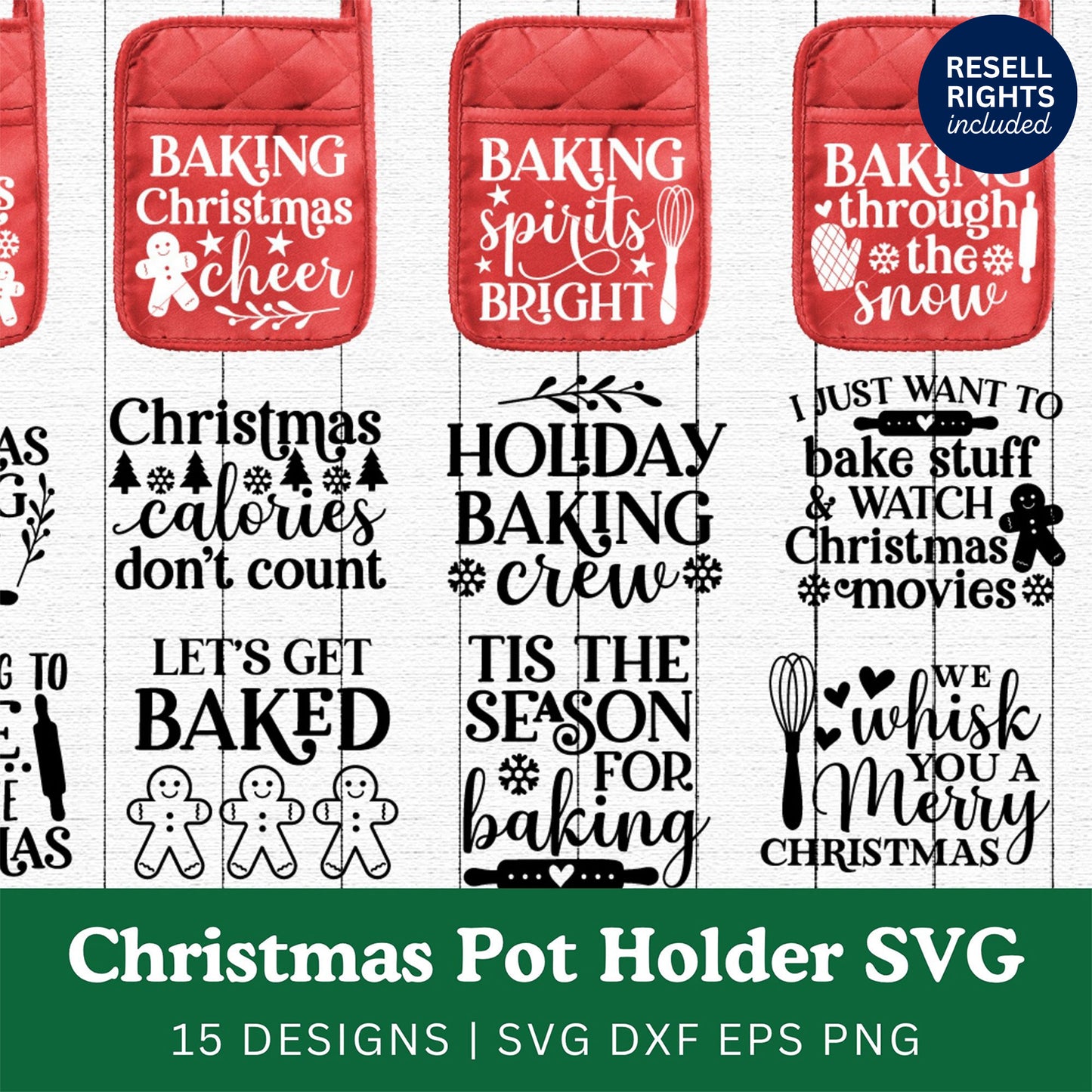 Christmas Pot Holder SVG Bundle | Resell Rights Included