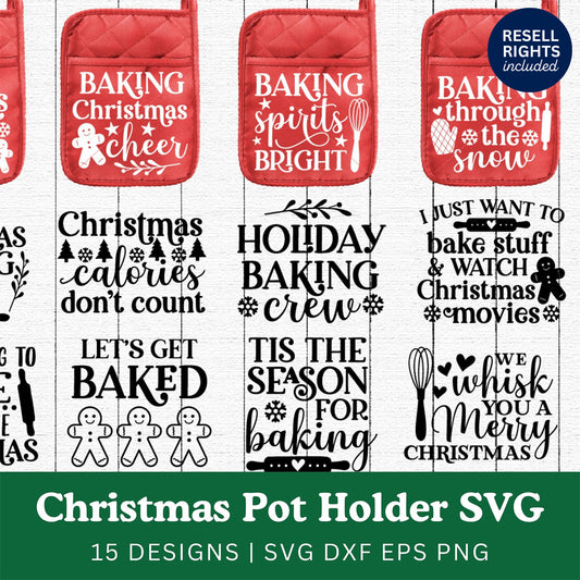 Christmas Pot Holder SVG Bundle | Resell Rights Included