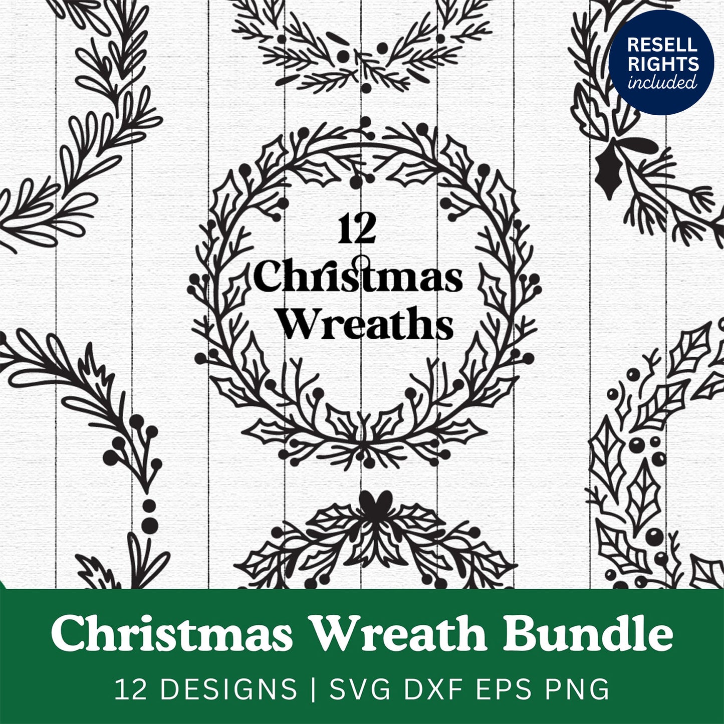 Christmas Wreaths SVG Bundle | Resell Rights Included