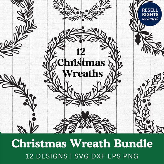 Christmas Wreaths SVG Bundle | Resell Rights Included
